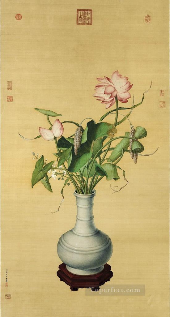 伝統的な中国の縁起の良いランシャインロース油絵